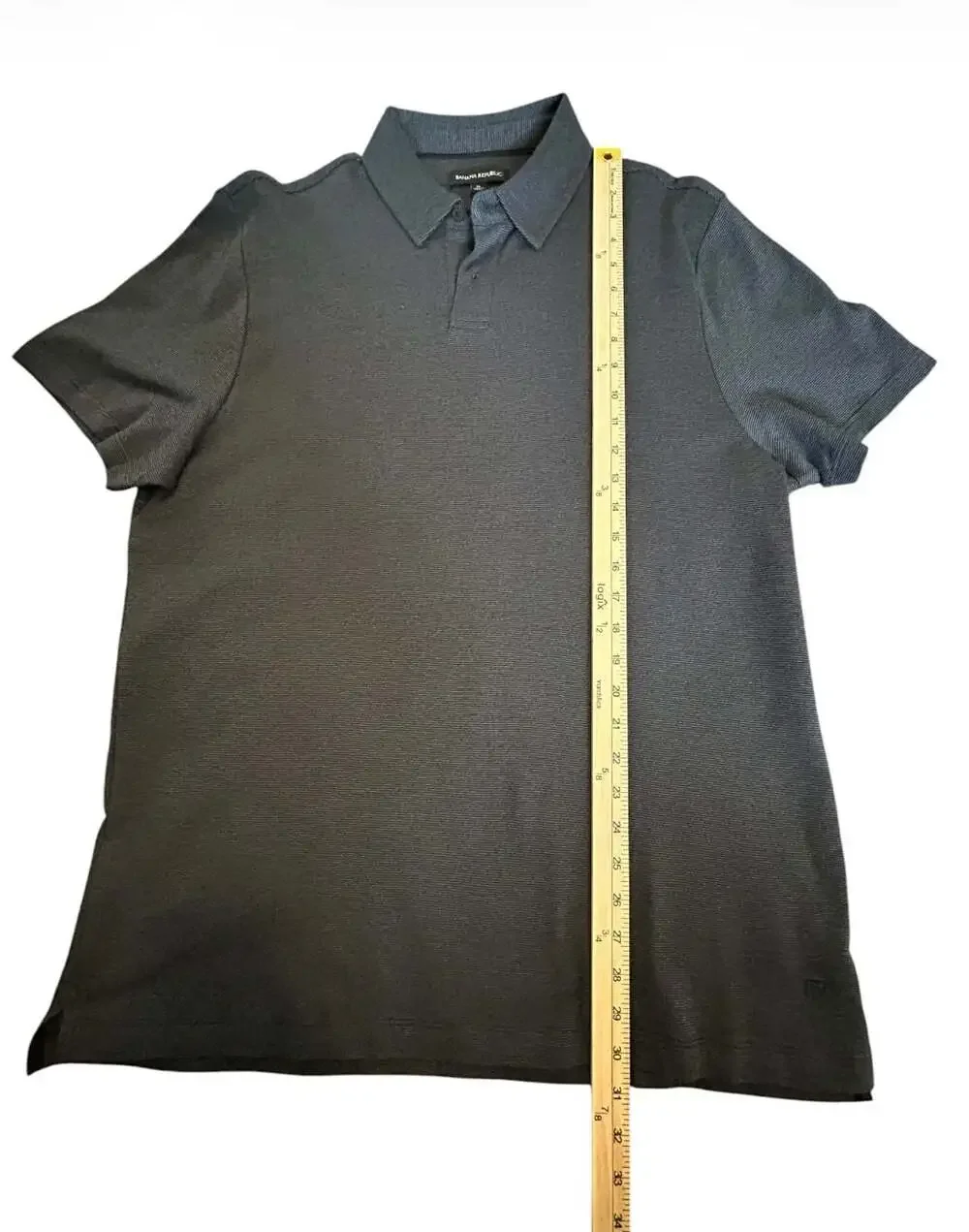 Banana Republic Men's Textured Short Sleeve Polo Shirt Grey